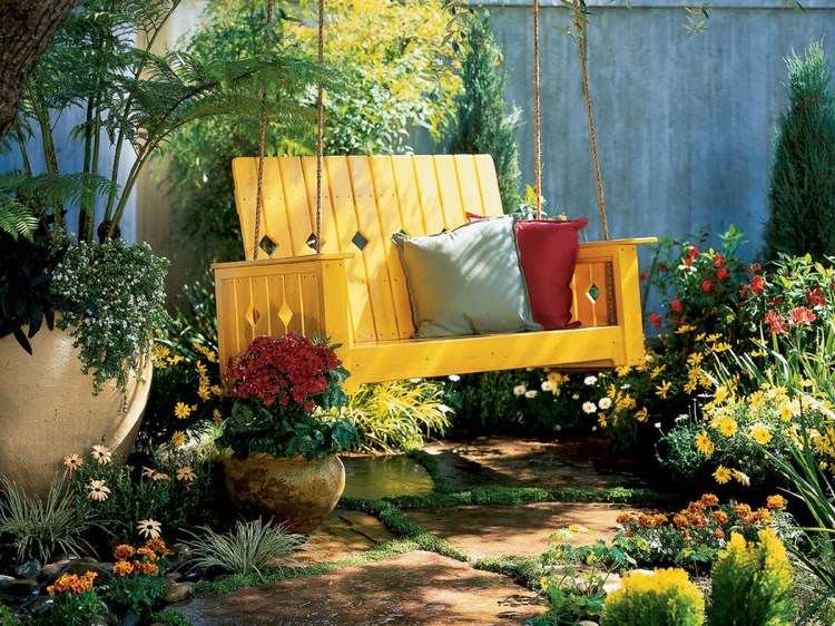 wooden swing garden furniture ideas