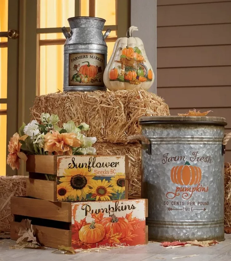 Fall Crate Display Ideas How to Combine Decorative Elements