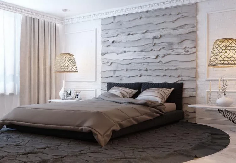 add texture to your bedroom interior with an accent wall