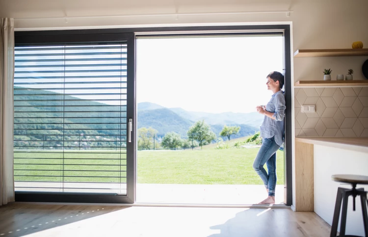 sliding door for a smooth transition between interior and exterior
