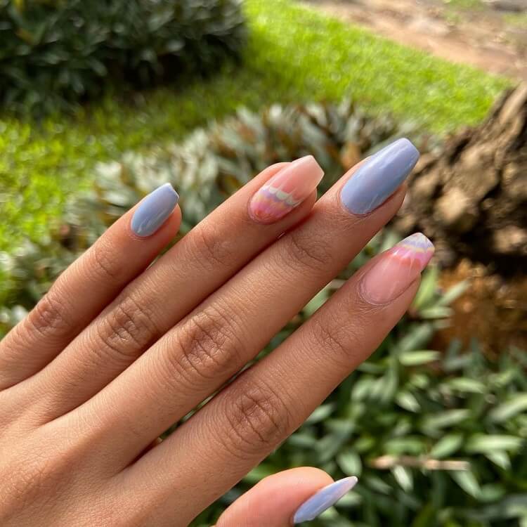 easy and quick tie and dye nails