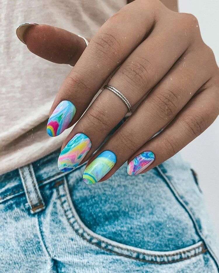 nail decorating ideas tie and dye technique