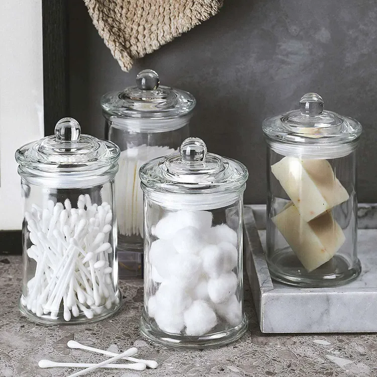 Bathroom Storage Glass Canisters