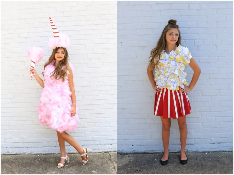 DIY Cotton Candy and Popcorn Costumes