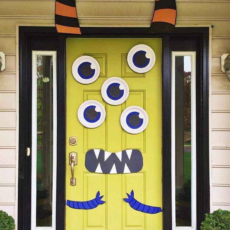 Funny Monster DIY Halloween Front Door Decoration