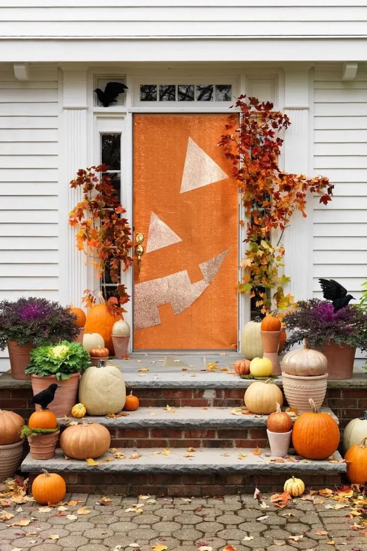 Halloween Door Decoration Ideas Jack O Lantern