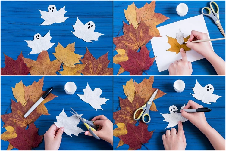 How to Make Ghosts from Fall Leaves The Easiest Halloween Craft