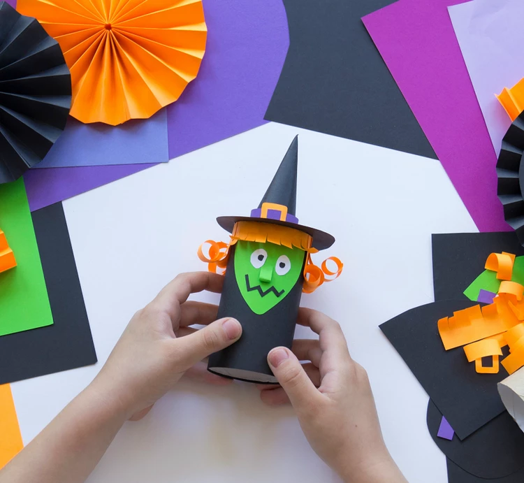 Halloween Craft Ideas for Children How to Make Toilet Paper Roll Witch