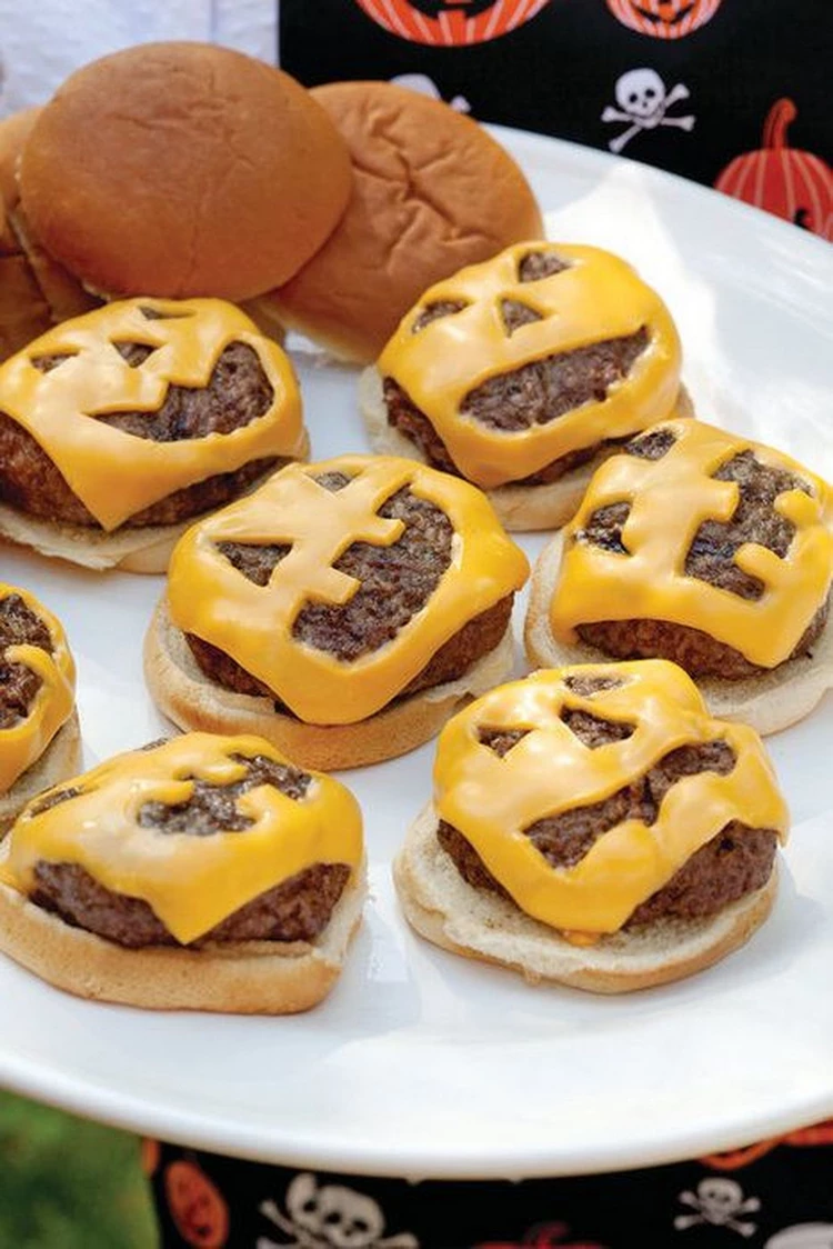 Jack O Lantern Halloween Cheeseburgers Recipe