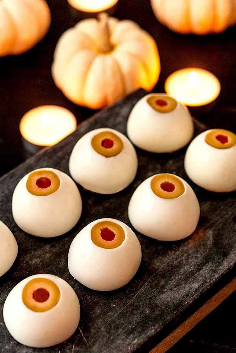 Halloween party menu ideas Spooky Deviled Eyeballs Recipe