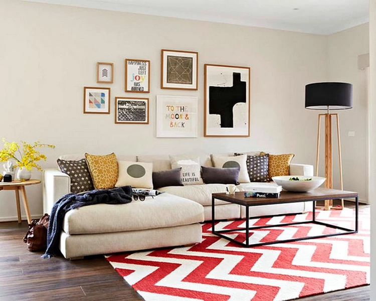 interior design trend 2021 2022 geometric rug with zig zag pattern