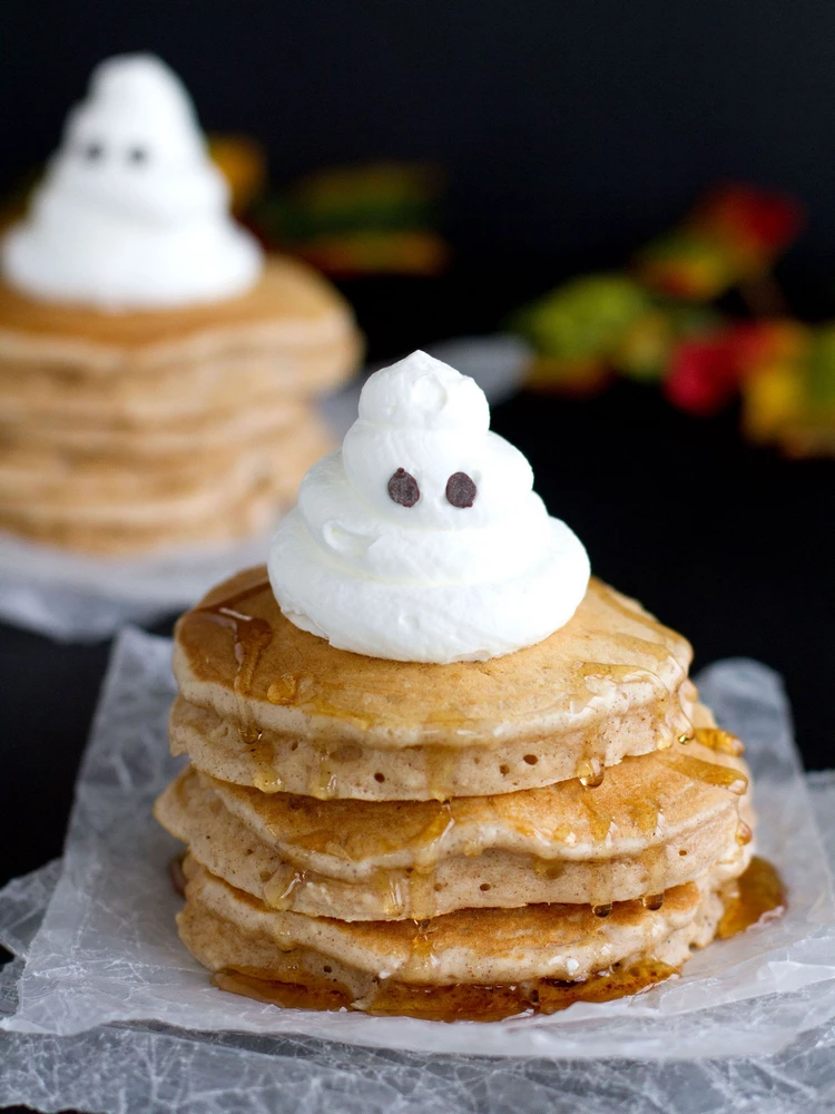 halloween breakfast ideas spiced ghost pancakes recipe