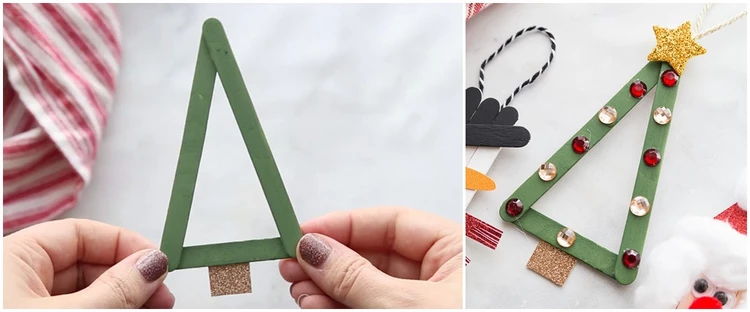 Christmas Tree Popsicle Stick Craft Ideas for kids