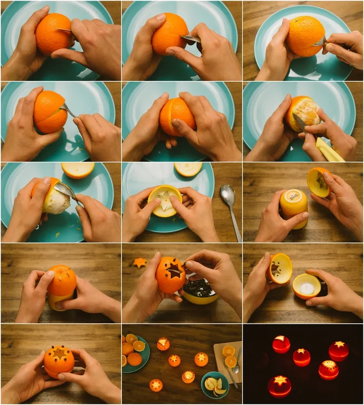 DIY Orange tea candle votives step by step