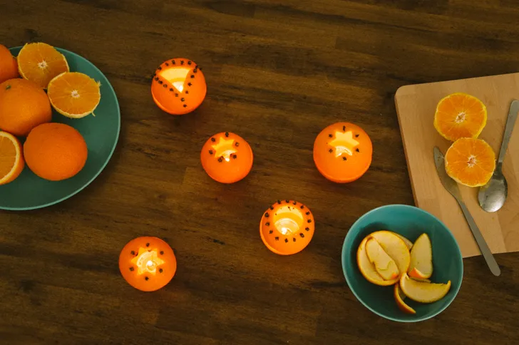 DIY Orange tea candle votives