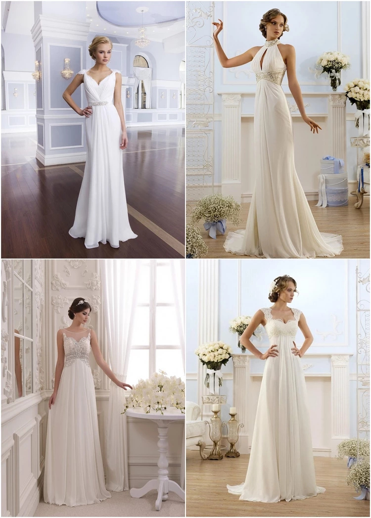 Elegant feminine wedding dresses in Greek style