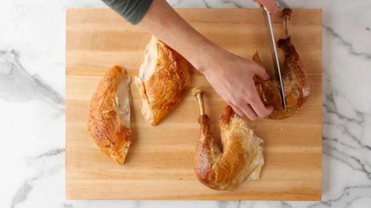 How to carve a turkey Separate the drumstick and the thigh