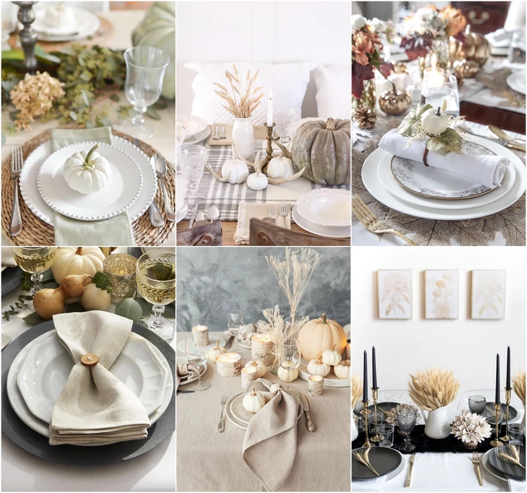 Thanksgiving Table Setting in Neutral Tones