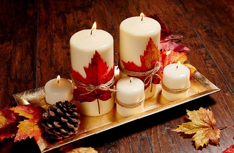 Budget Friendly Table Decor Thanksgiving Candles Centerpiece Ideas