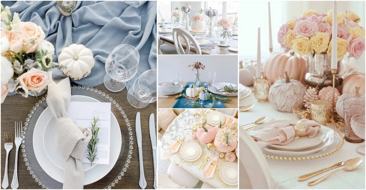 Thanksgiving Table Decor in Pastel Colors