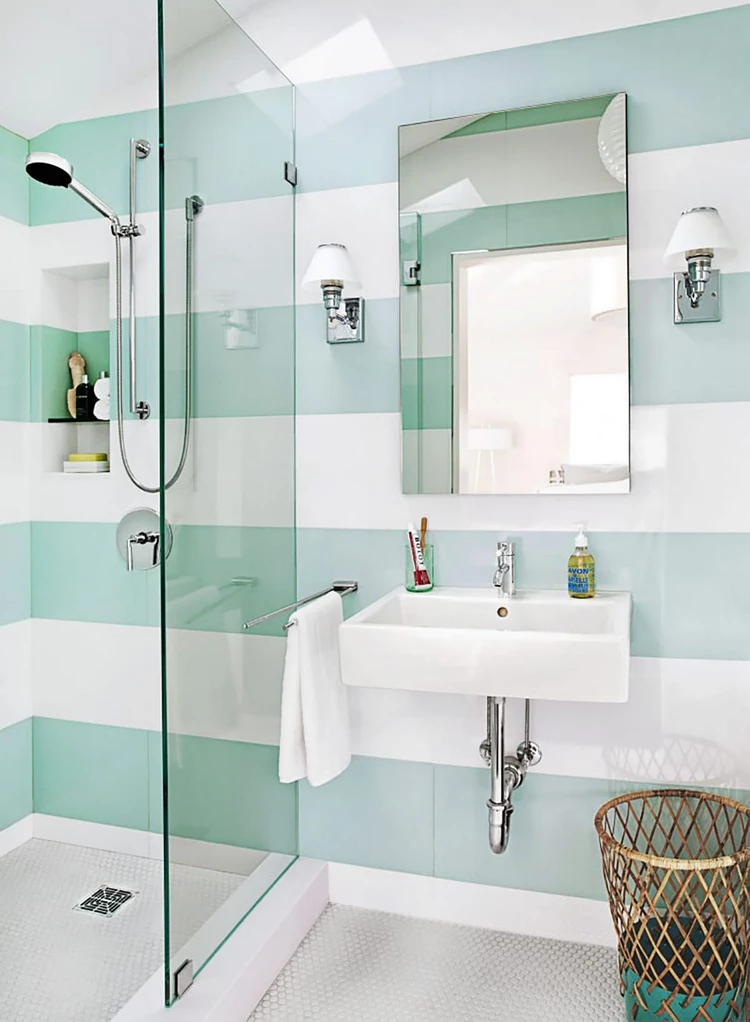 bathroom decorating ideas white and pastel wall