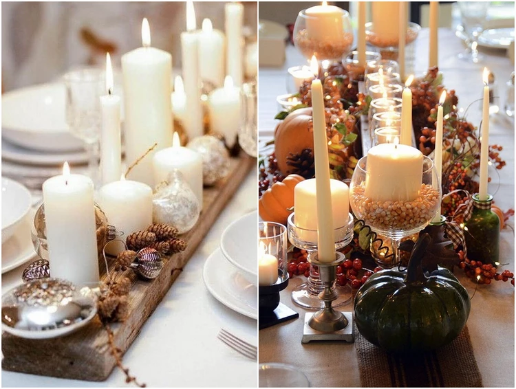 beautiful Thanksgiving centerpiece ideas with candles