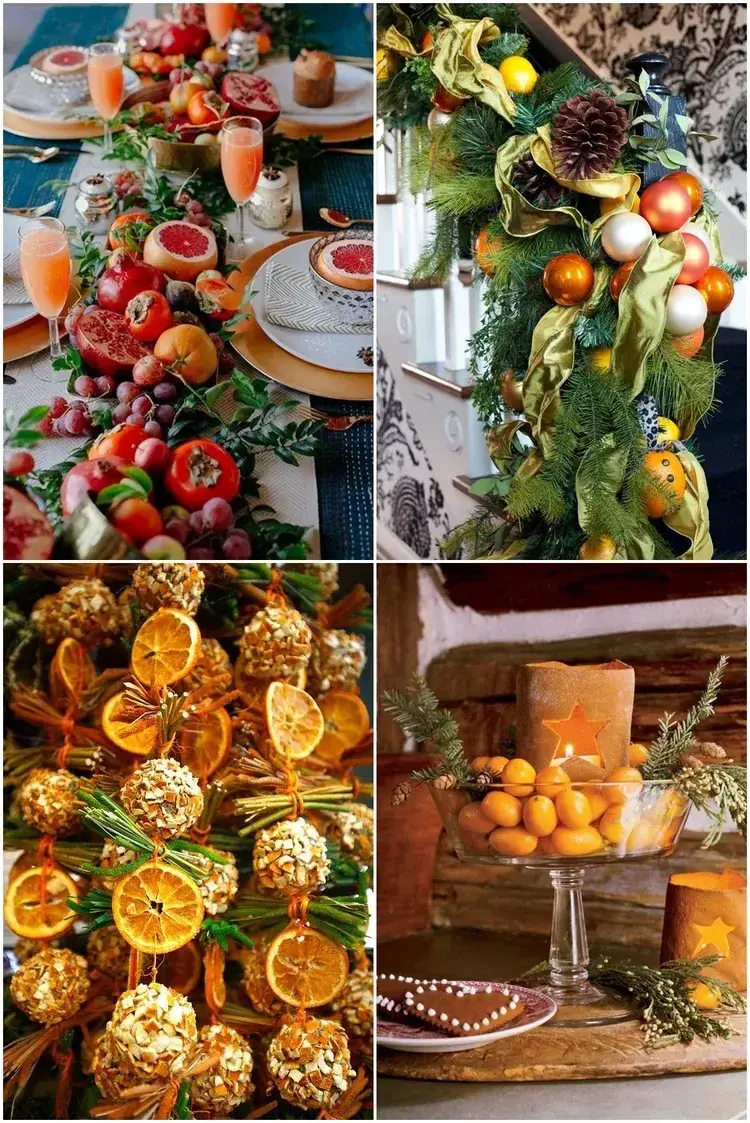 beautiful citrus fruit Christmas decor ideas