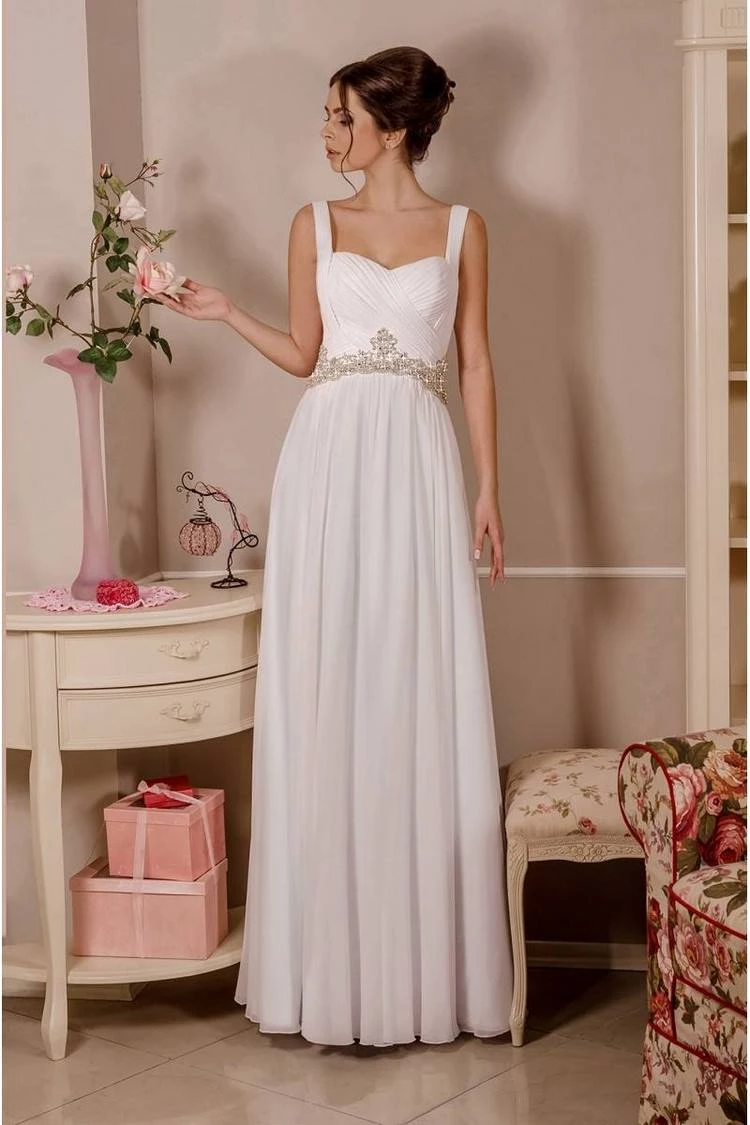beautiful sleeveless wedding dress in greek style