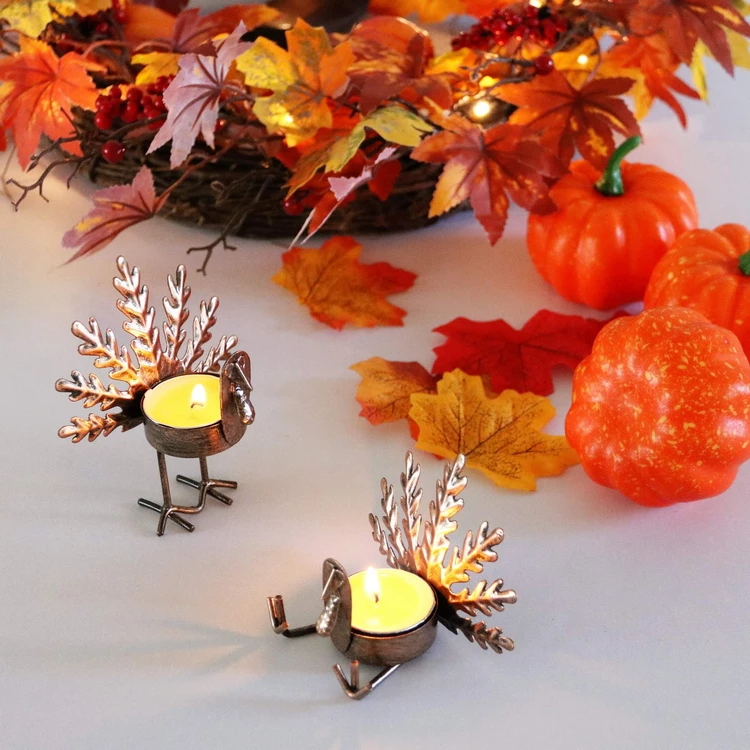 Thanksgiving ideas decorating festive table with tea lights
