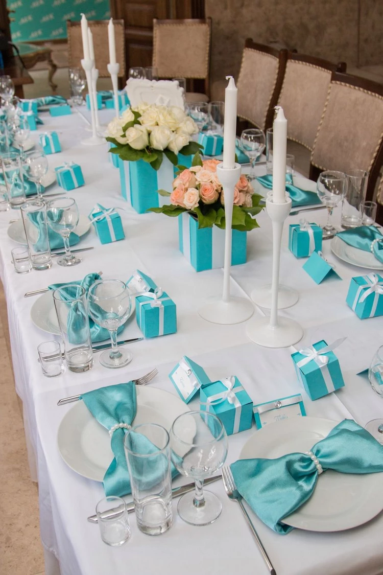 elegant table decorating ideas tiffany blue theme