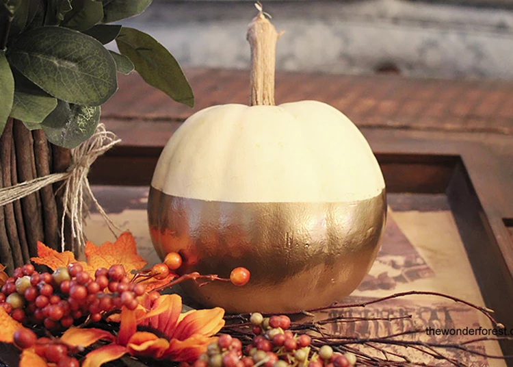 how to make gold dipped pumpkin