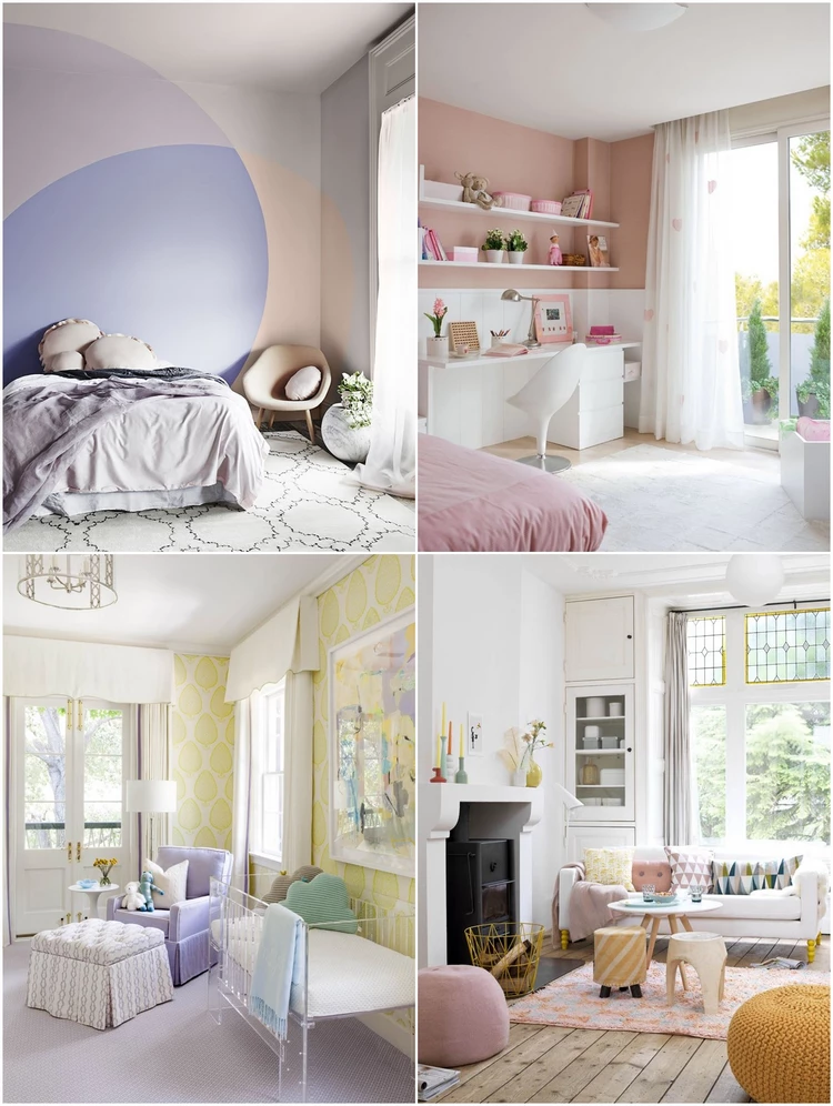 interiors in pastel colors design trend