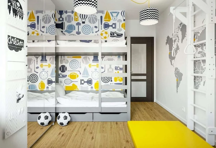 light color scheme in twins bedroom