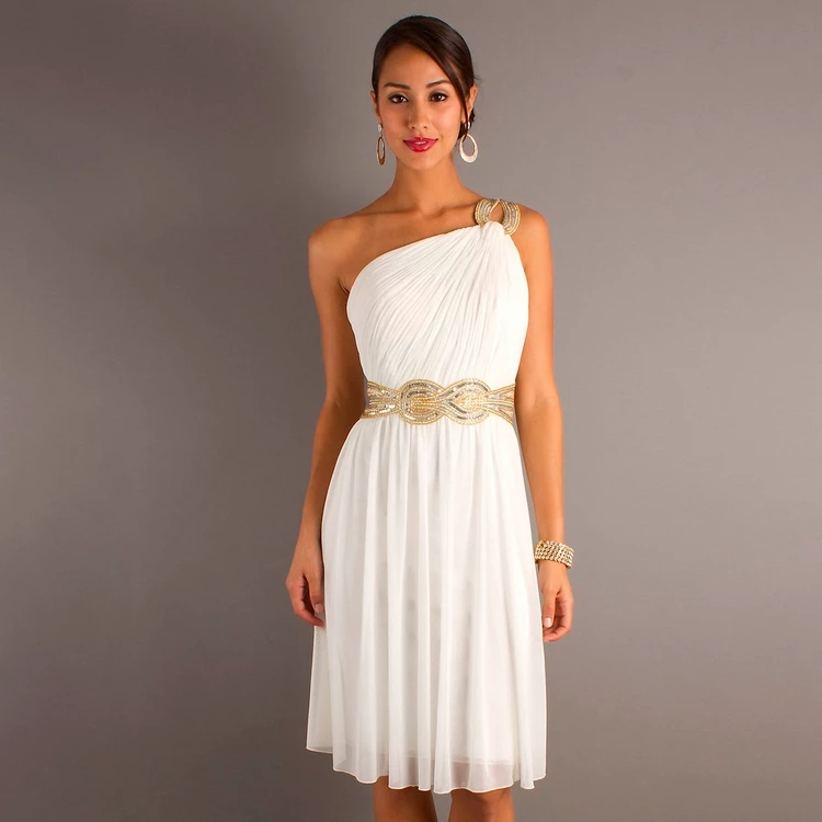 short wedding dress in greek style