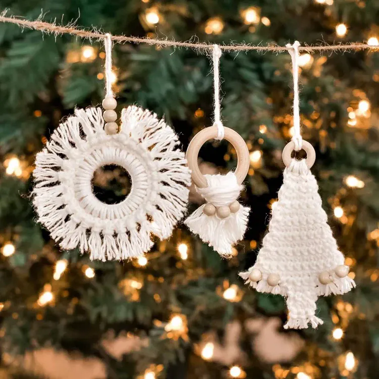 Boho Christmas Tree Decorations crochet ornaments