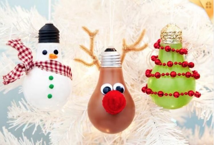 DIY Light Bulbs Christmas Tree Ornaments 6 Easy Craft Ideas