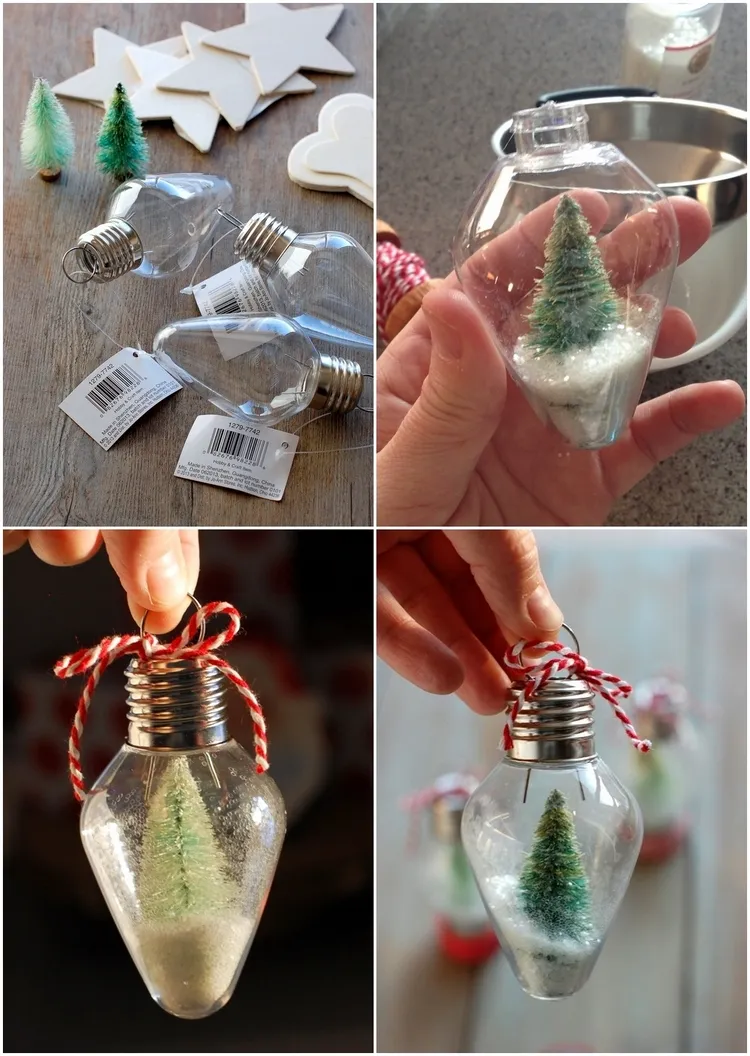 DIY Mini Snow Globe Tree Ornament