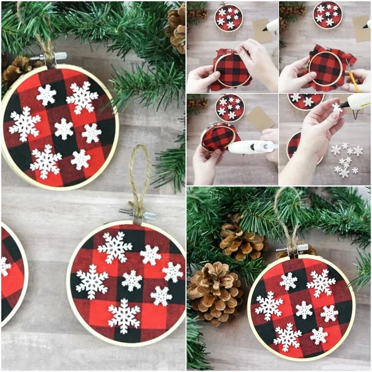 How To Make Plaid Tree Ornaments for Christmas