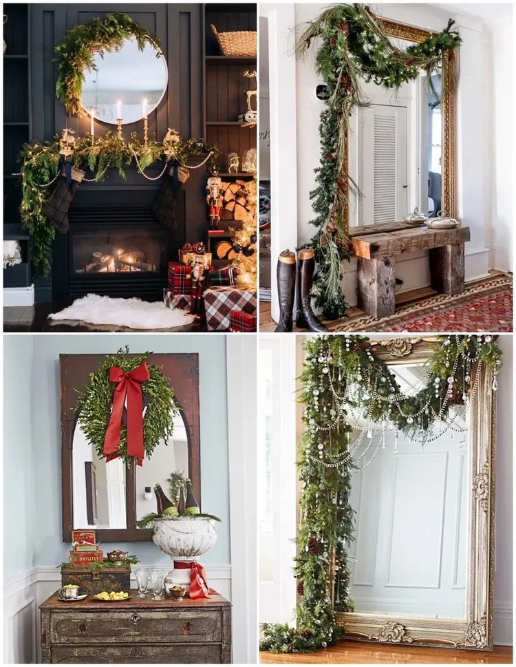 Decorate a Mirror for Christmas and Give the Interior a Festive and Cheerful Look
