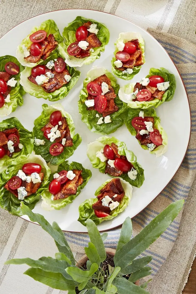 bacon lettuce cups appetizers and finger food ideas for new years eve