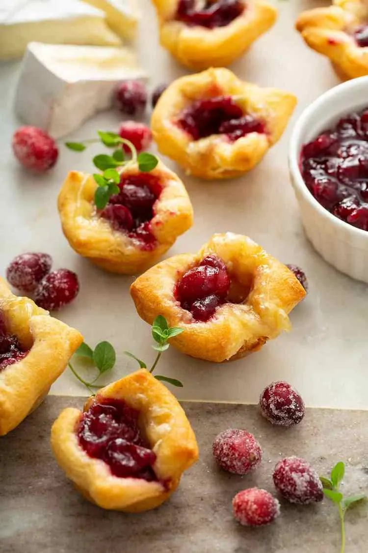 new years eve party menu ideas cranberry brie bites recipe