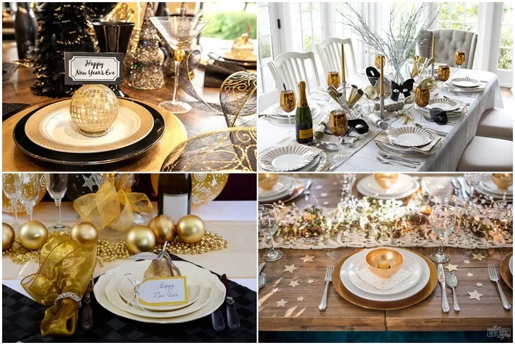 festive table setting for new years eve