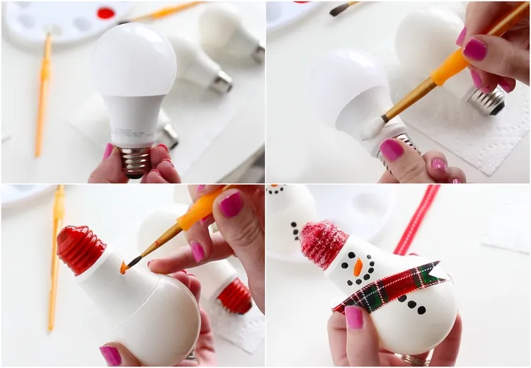 how to make Light Bulb Snowman
