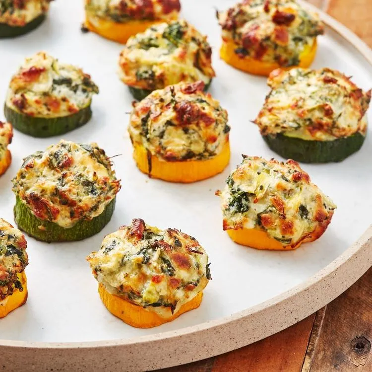 finger food ideas for new years eve Spinach Artichoke and Zucchini Bites