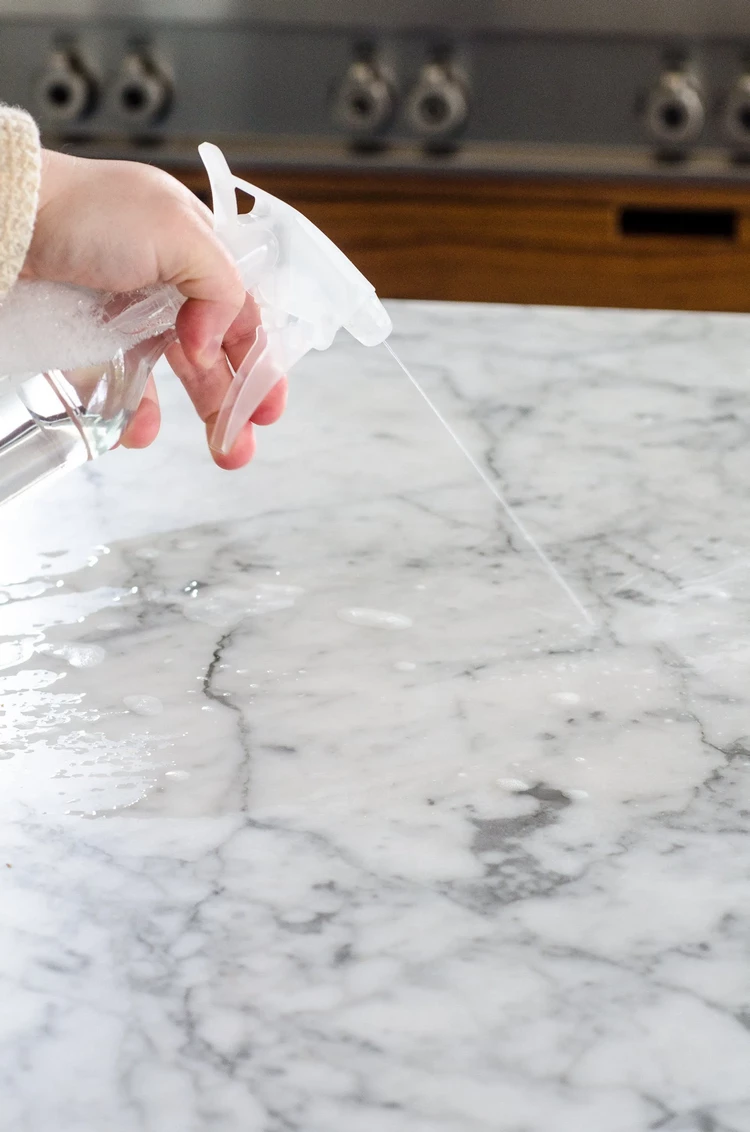 DIY cleaning products for white marble