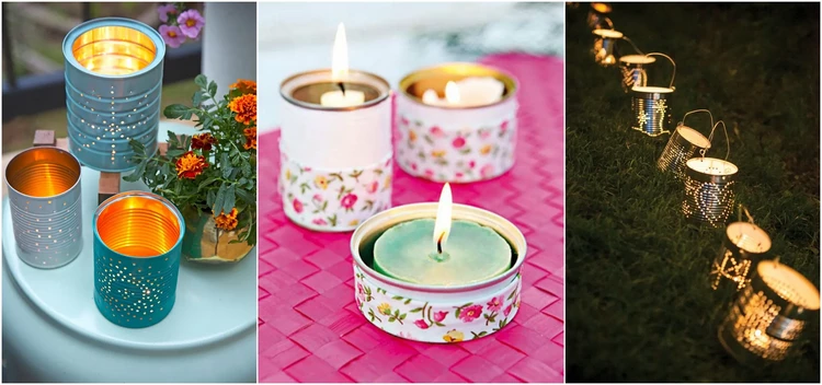 DIY home accessories decor ideas tin can candles