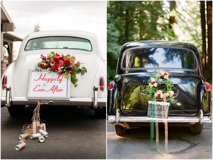 How to decorate your wedding car