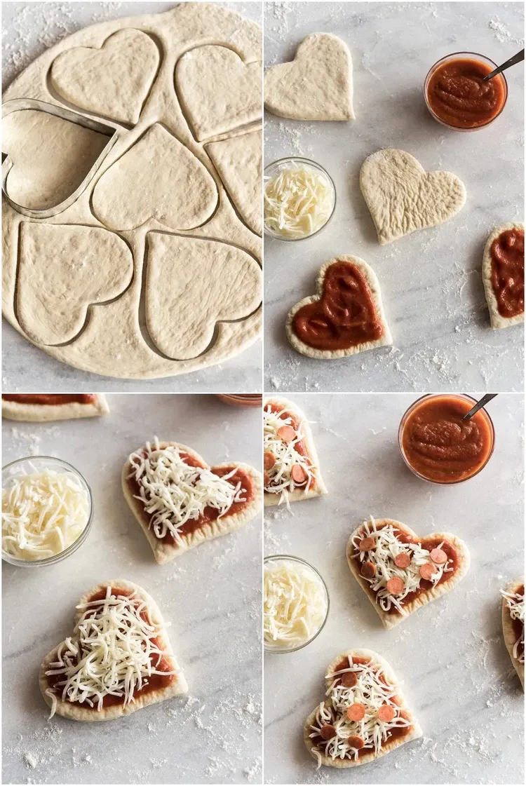 How to make Heart Shaped Mini Pizzas