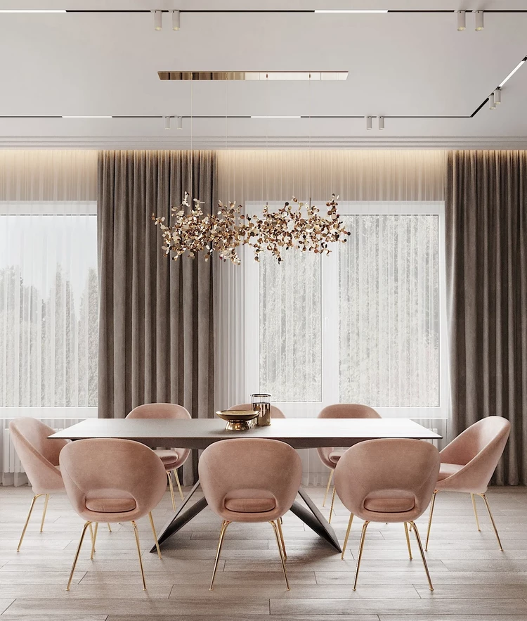 dining room decor ideas rose gold design