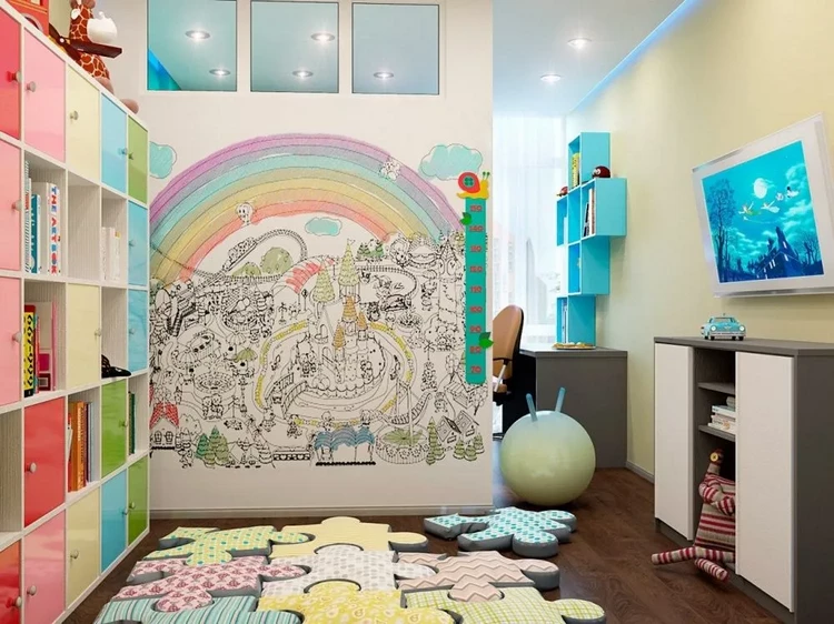 kids room playroom ideas color in wallpaper